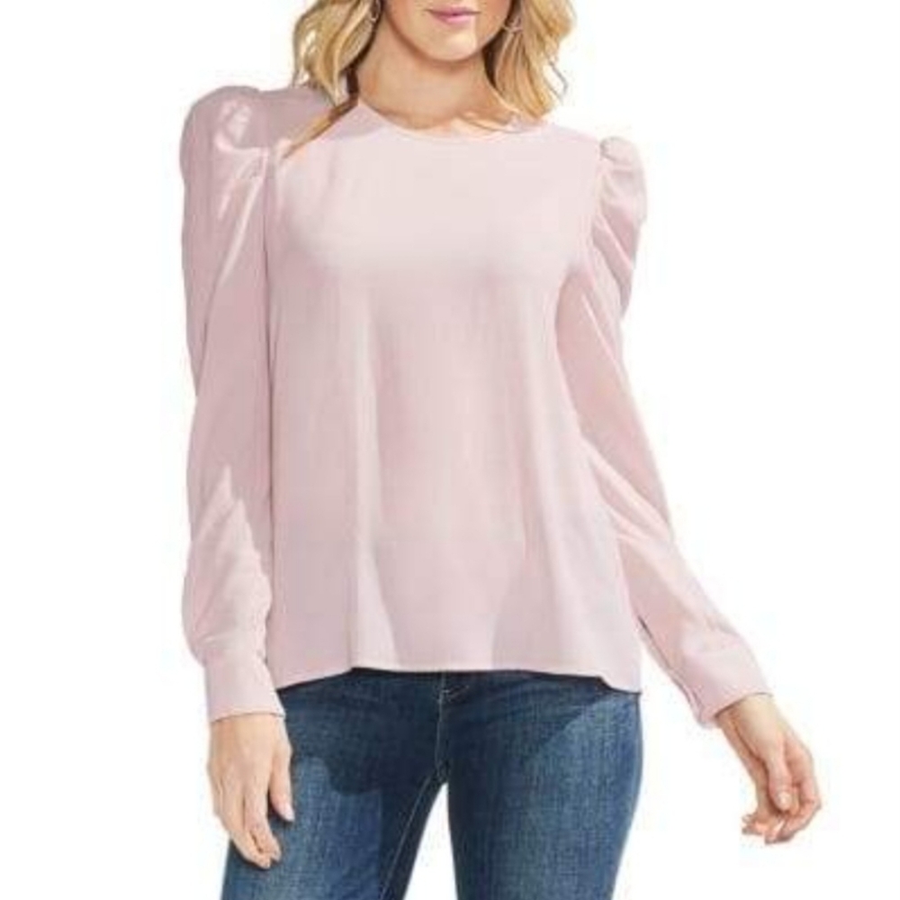 XS Vince Camuto Puff Sleeve Longsleeve Light Pink Top